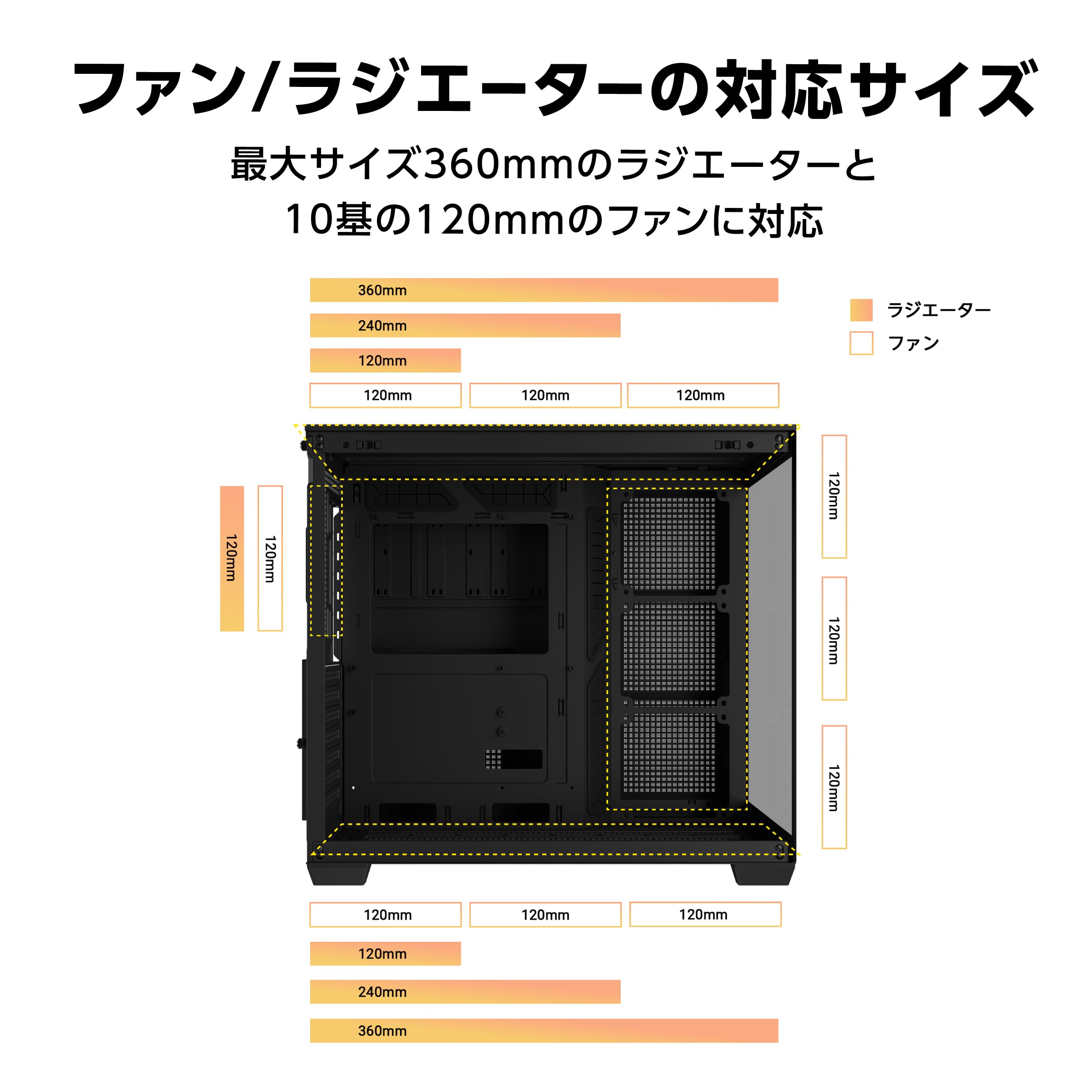 Amazon | ASUS A32 Case Black/ATX対応/デュアルチャンバー/ピラーレス